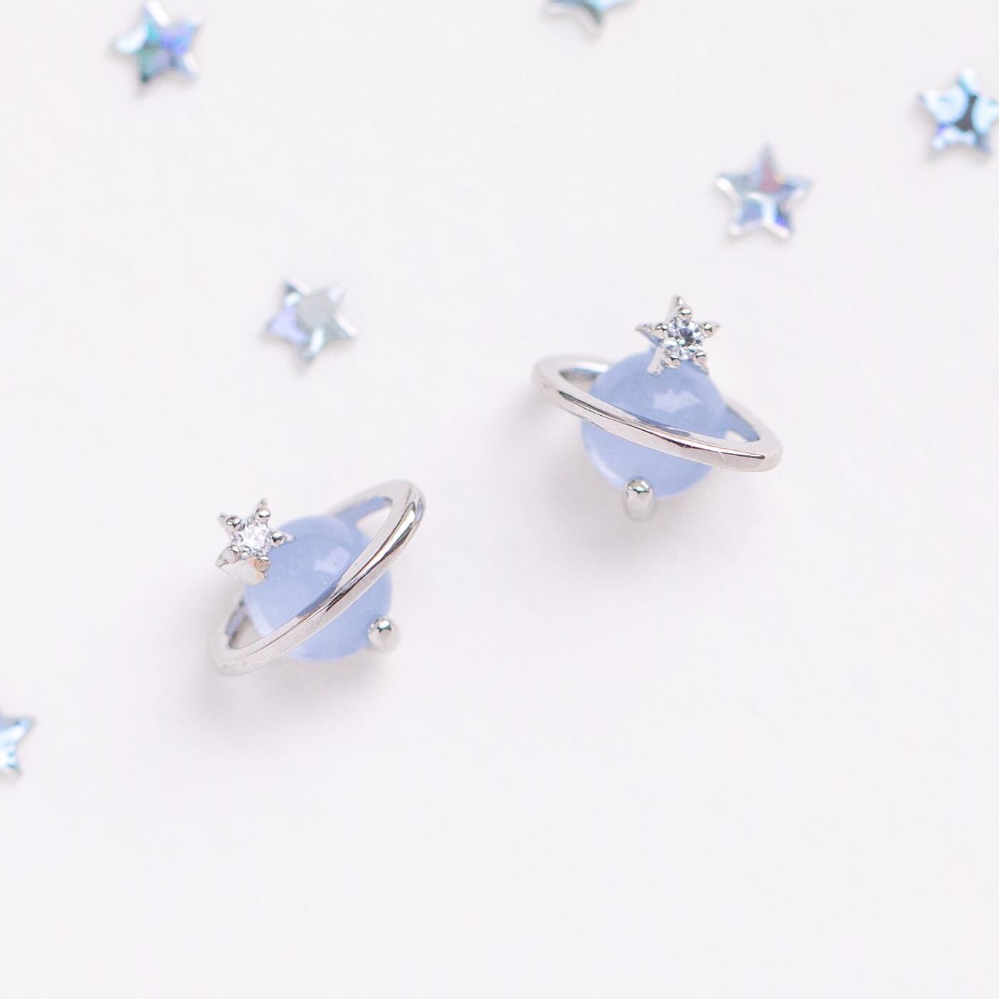 Mini Neptune Shooting Star Gold-Plated Stud Earring-Kawaii Dream