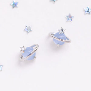 Mini Neptune Shooting Star Gold-Plated Stud Earring-Kawaii Dream