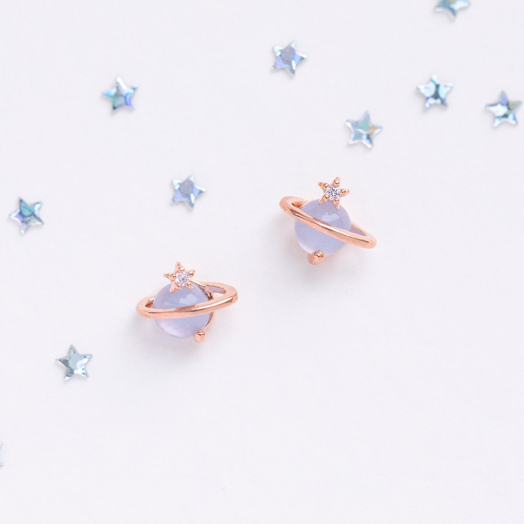 Mini Neptune Shooting Star Gold-Plated Stud Earring-Kawaii Dream