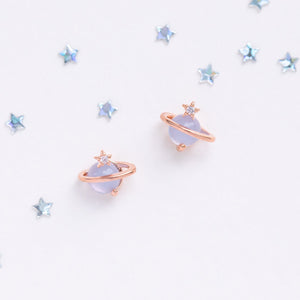 Mini Neptune Shooting Star Gold-Plated Stud Earring-Kawaii Dream