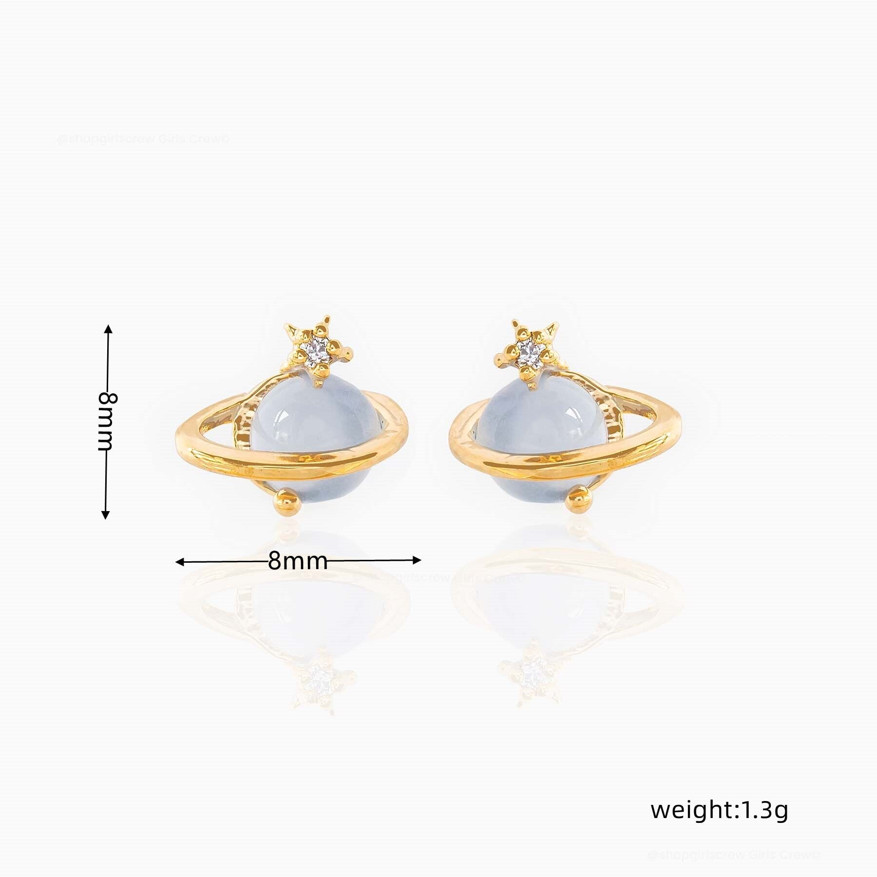Mini Neptune Shooting Star Gold-Plated Stud Earring-Kawaii Dream