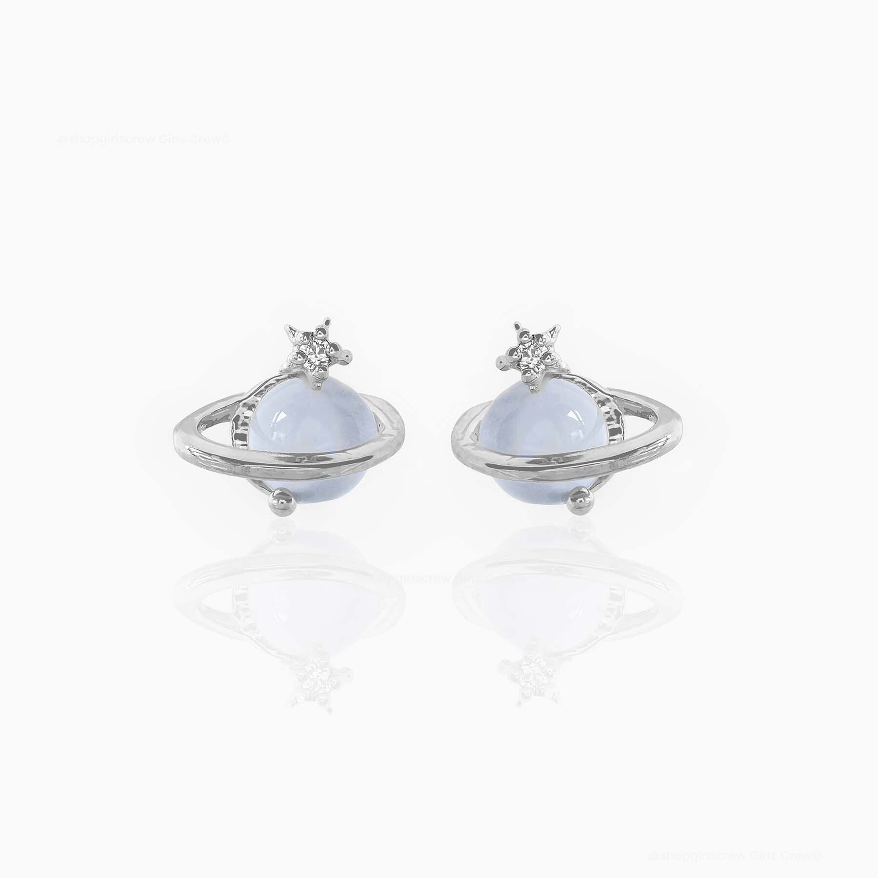 Mini Neptune Shooting Star Gold-Plated Stud Earring-Kawaii Dream