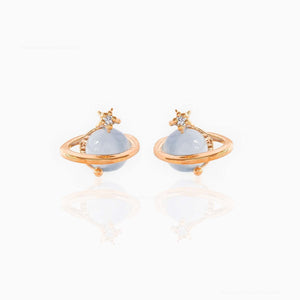 Mini Neptune Shooting Star Gold-Plated Stud Earring-Kawaii Dream