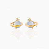 Mini Neptune Shooting Star Gold-Plated Stud Earring-Kawaii Dream