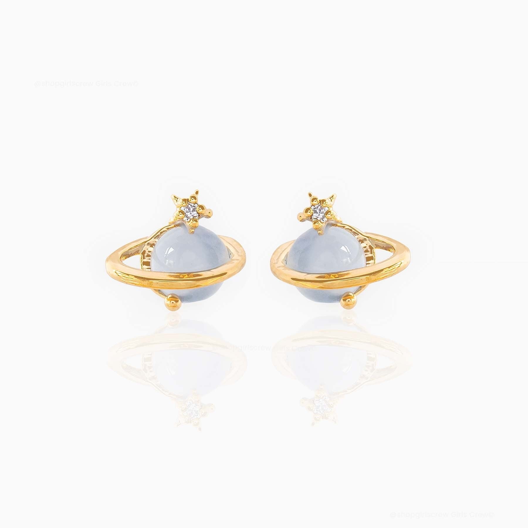 Mini Neptune Shooting Star Gold-Plated Stud Earring-Kawaii Dream