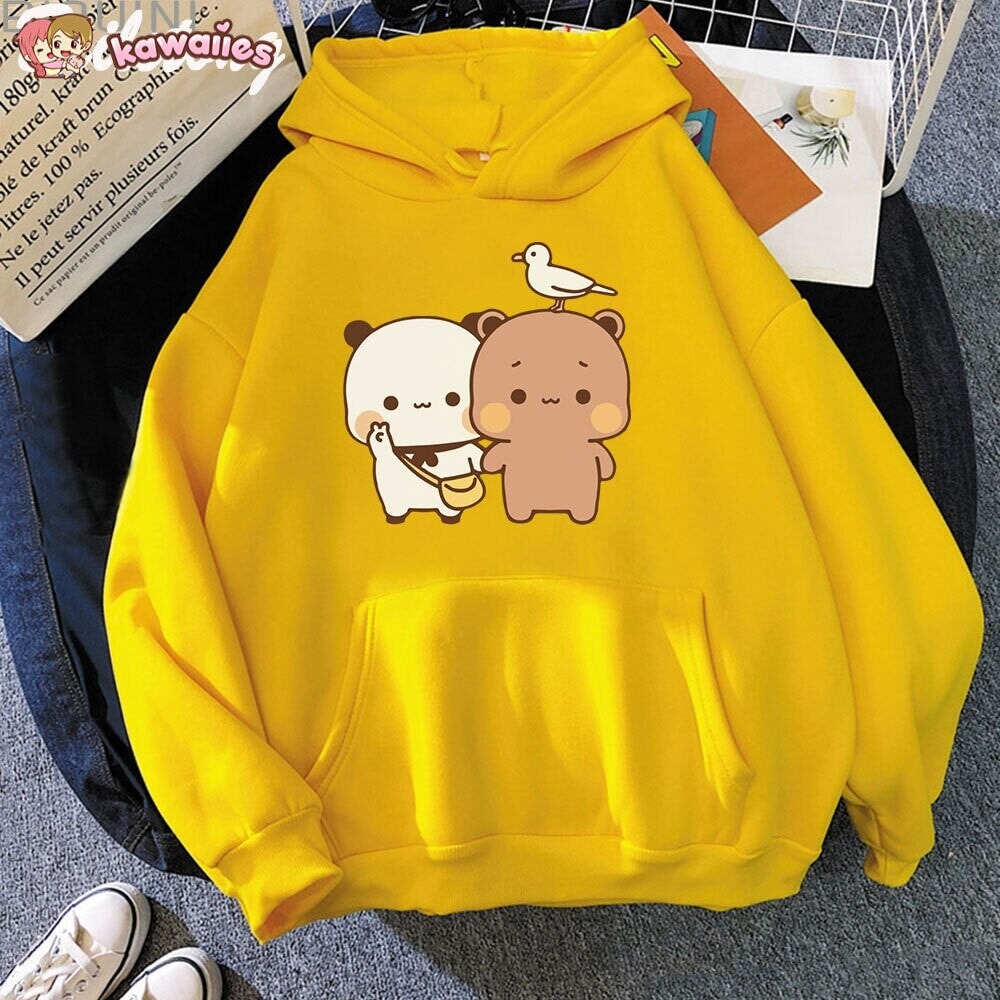 Mocha & Tofu Bears Seagull Friend Unisex Hoodie-Kawaii Dream
