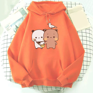 Mocha & Tofu Bears Seagull Friend Unisex Hoodie-Kawaii Dream