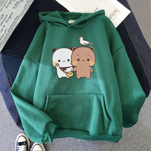 Mocha & Tofu Bears Seagull Friend Unisex Hoodie-Kawaii Dream
