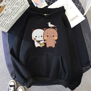 Mocha & Tofu Bears Seagull Friend Unisex Hoodie-Kawaii Dream