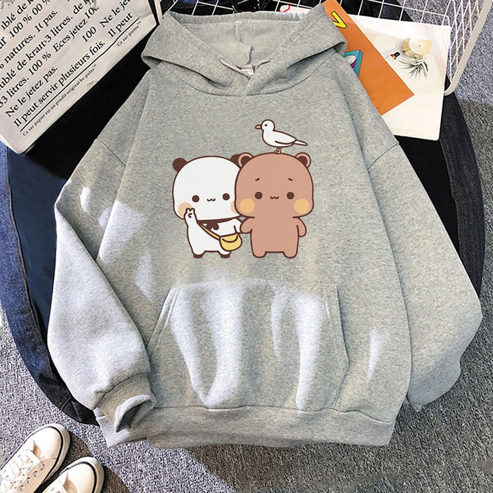 Mocha & Tofu Bears Seagull Friend Unisex Hoodie-Kawaii Dream