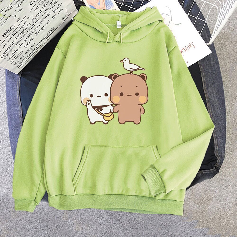 Mocha & Tofu Bears Seagull Friend Unisex Hoodie-Kawaii Dream