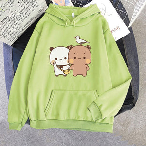 Mocha & Tofu Bears Seagull Friend Unisex Hoodie-Kawaii Dream