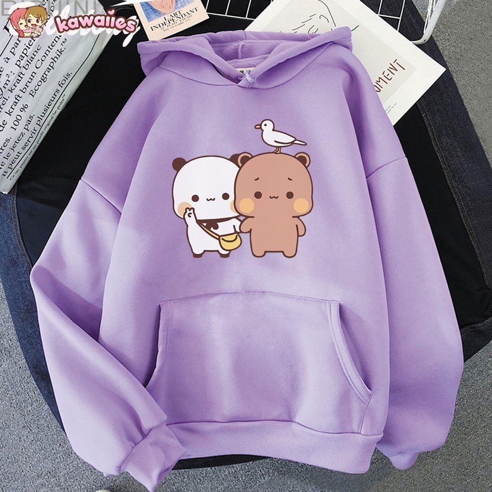 Mocha & Tofu Bears Seagull Friend Unisex Hoodie-Kawaii Dream