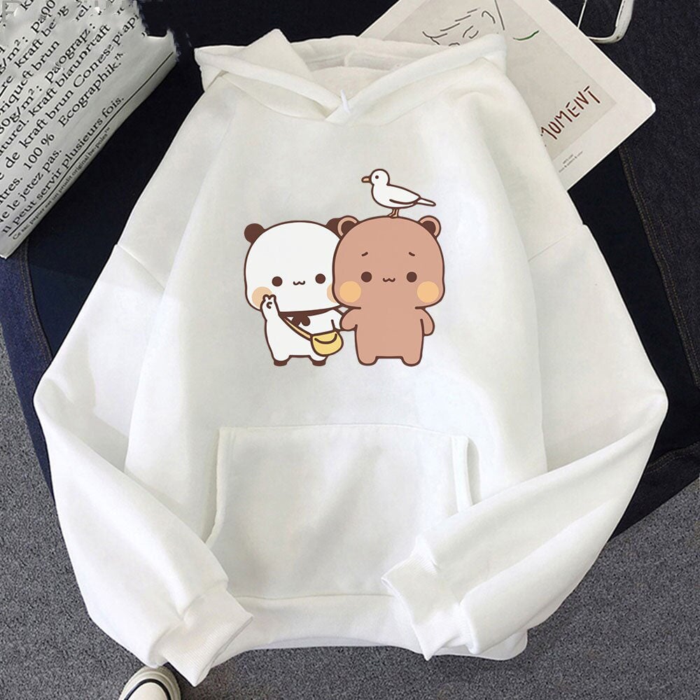 Mocha & Tofu Bears Seagull Friend Unisex Hoodie-Kawaii Dream