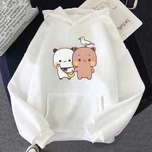 Mocha & Tofu Bears Seagull Friend Unisex Hoodie-Kawaii Dream