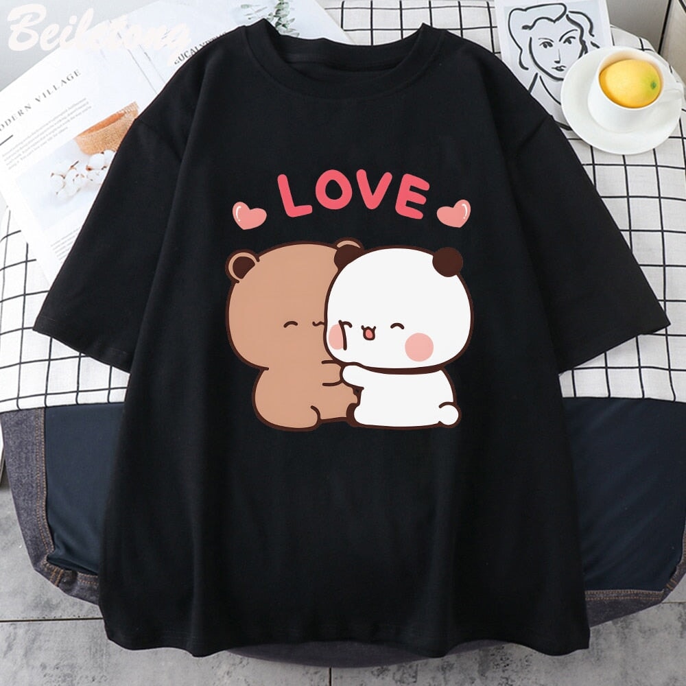 Mocha and Tofu Panda Bear Love Tee-Kawaii Dream