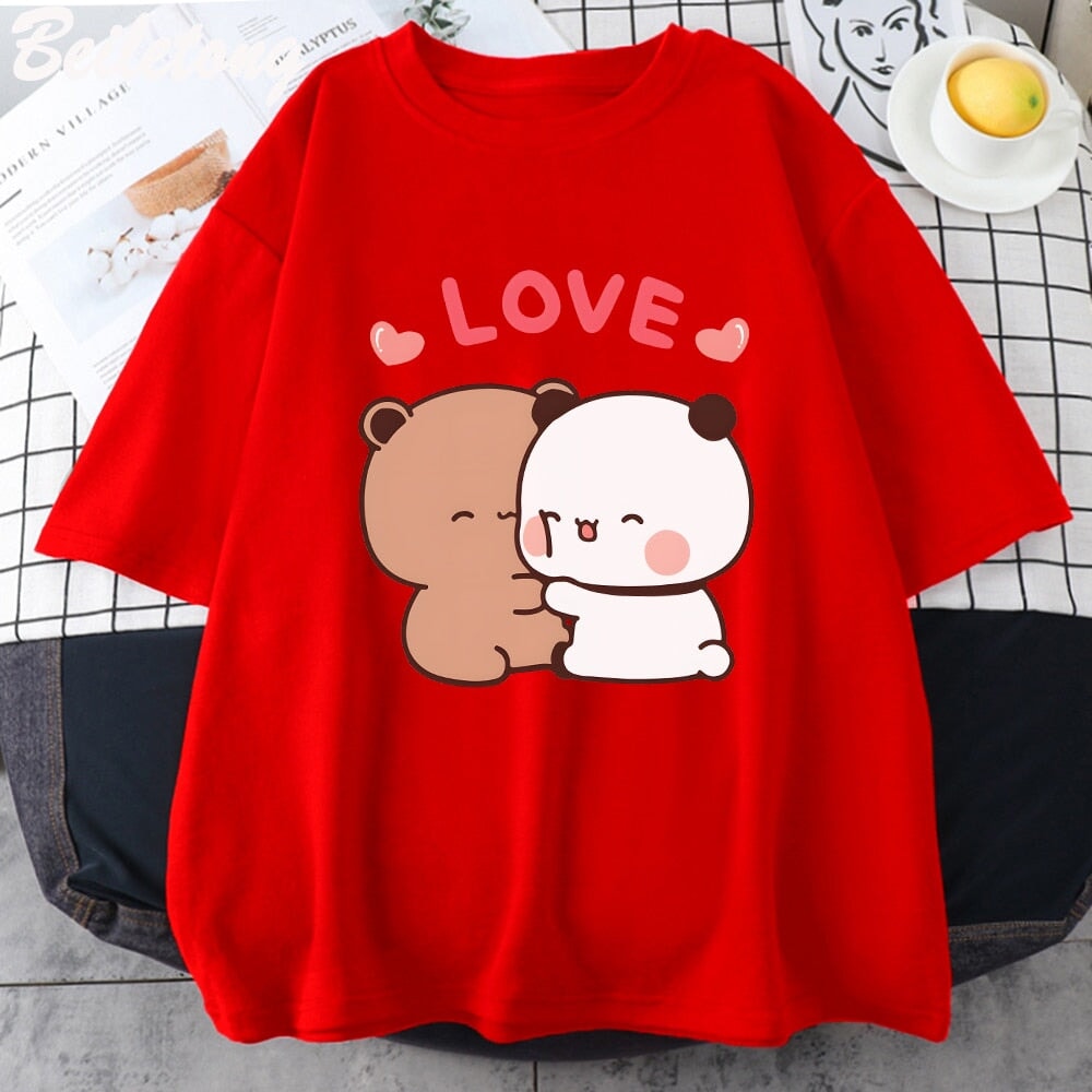 Mocha and Tofu Panda Bear Love Tee-Kawaii Dream
