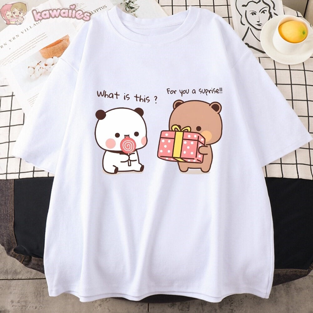 Mocha and Tofu Panda Bear Surprise Tee-Kawaii Dream