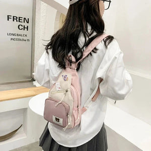 Myron Bear Colour Block Mini Backpack-Kawaii Dream