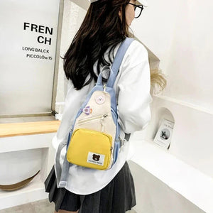 Myron Bear Colour Block Mini Backpack-Kawaii Dream