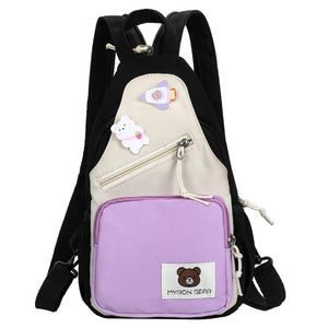 Myron Bear Colour Block Mini Backpack-Kawaii Dream