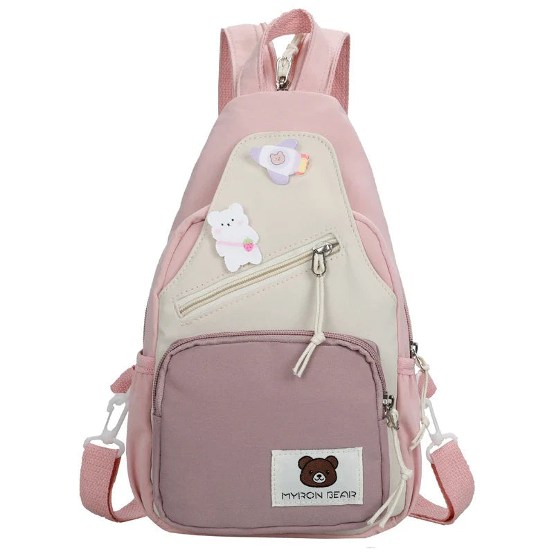 Myron Bear Colour Block Mini Backpack-Kawaii Dream
