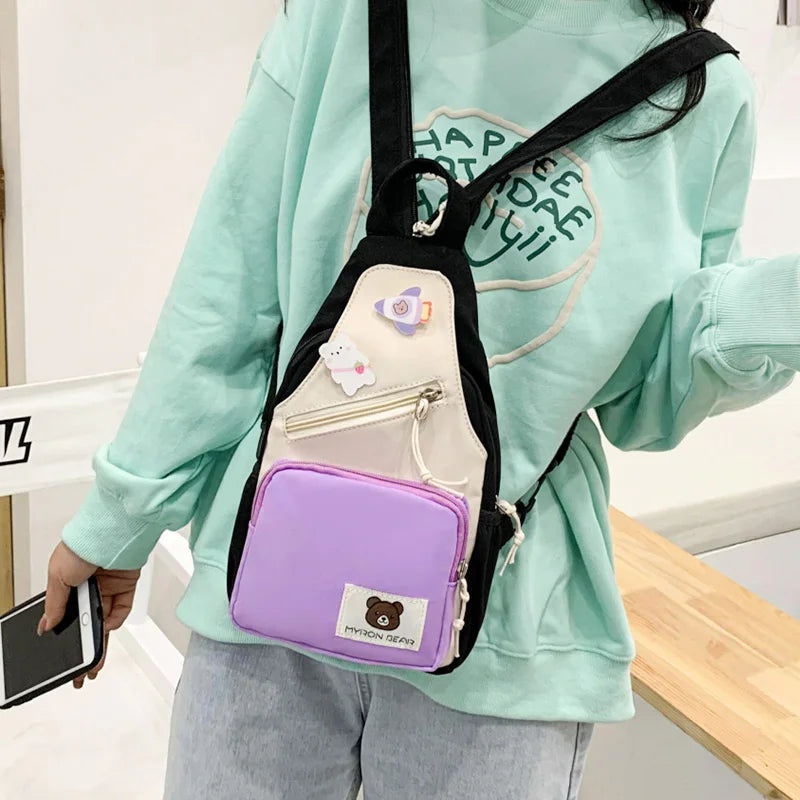 Myron Bear Colour Block Mini Backpack-Kawaii Dream