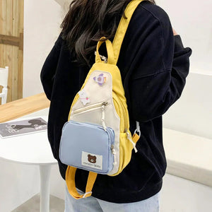 Myron Bear Colour Block Mini Backpack-Kawaii Dream