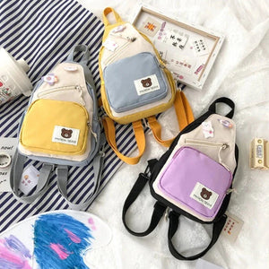 Myron Bear Colour Block Mini Backpack-Kawaii Dream