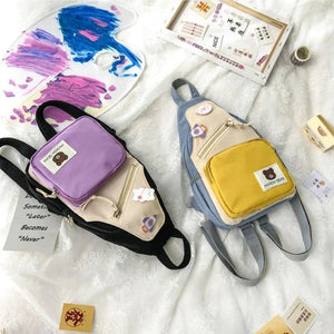 Myron Bear Colour Block Mini Backpack-Kawaii Dream