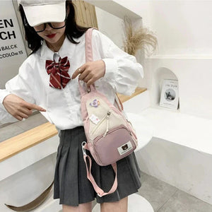 Myron Bear Colour Block Mini Backpack-Kawaii Dream