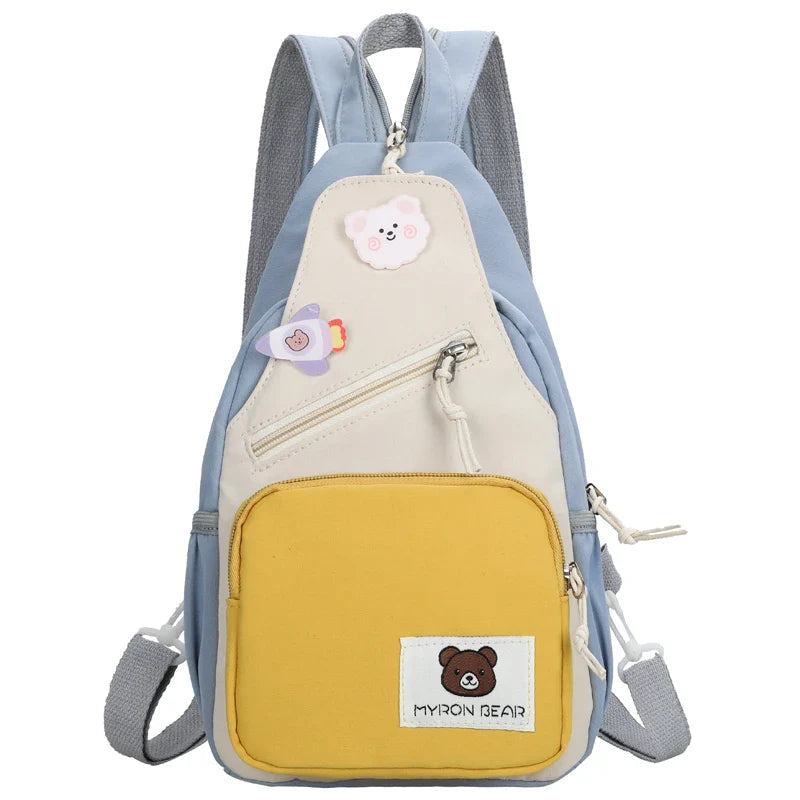 Myron Bear Colour Block Mini Backpack-Kawaii Dream
