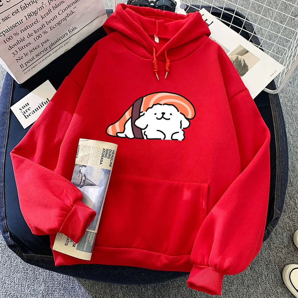 Nigiri Sushi Luckie the Dog Unisex Hoodie-Kawaii Dream