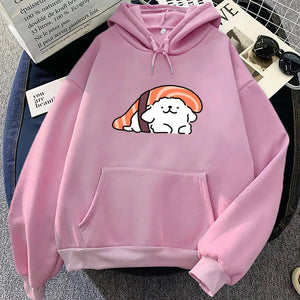 Nigiri Sushi Luckie the Dog Unisex Hoodie-Kawaii Dream