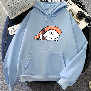 Nigiri Sushi Luckie the Dog Unisex Hoodie-Kawaii Dream