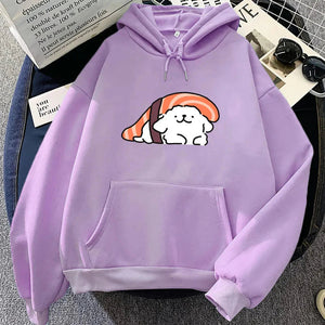 Nigiri Sushi Luckie the Dog Unisex Hoodie-Kawaii Dream