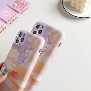 Nostalgic Lilac Dreamy Clouds iPhone Case-Kawaii Dream
