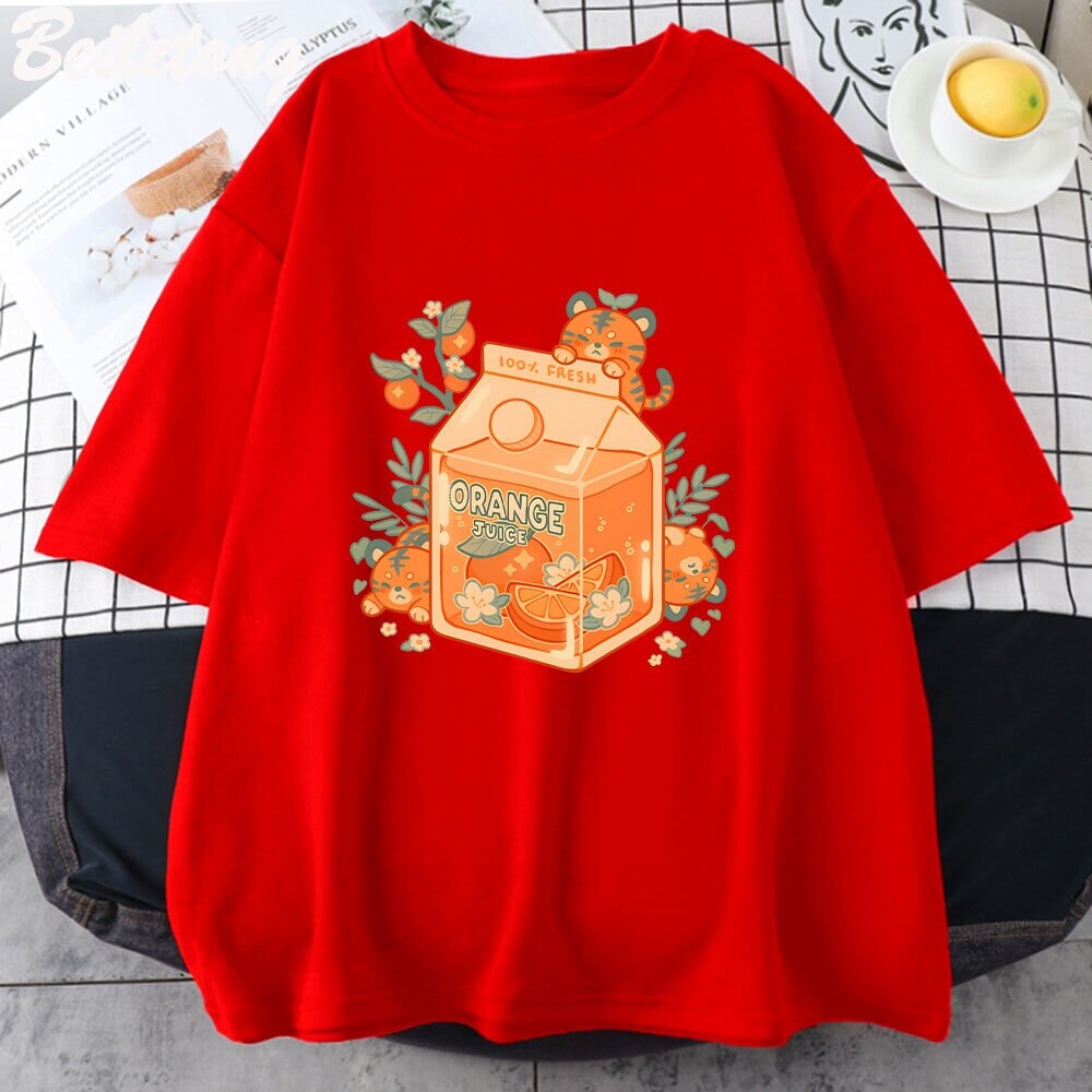 Orange Juice Kawaii Unisex Tee-Kawaii Dream