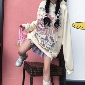 Oversized Harajuku Care Bear Hoodie-Kawaii Dream