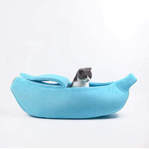 Pastel Banana Cat Dog Pet Bed House-Kawaii Dream