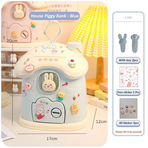 Pastel Bunny House Piggy Bank-Kawaii Dream