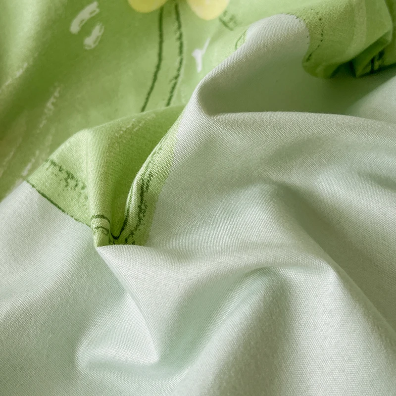 Pastel Mint Green Floral Bedsheet Only-Kawaii Dream