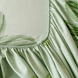 Pastel Mint Green Floral Bedsheet Only-Kawaii Dream