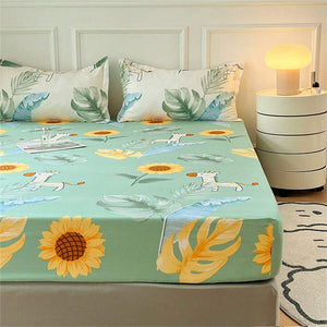Pastel Mint Green Floral Bedsheet Only-Kawaii Dream