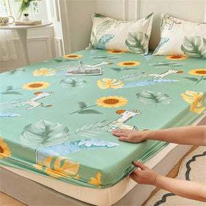 Pastel Mint Green Floral Bedsheet Only-Kawaii Dream