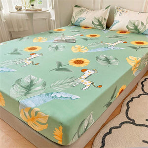 Pastel Mint Green Floral Bedsheet Only-Kawaii Dream