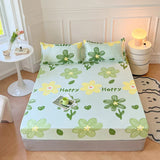 Pastel Mint Green Floral Bedsheet Only-Kawaii Dream