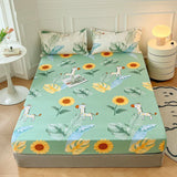 Pastel Mint Green Floral Bedsheet Only-Kawaii Dream