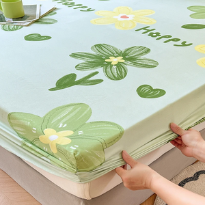 Pastel Mint Green Floral Bedsheet Only-Kawaii Dream
