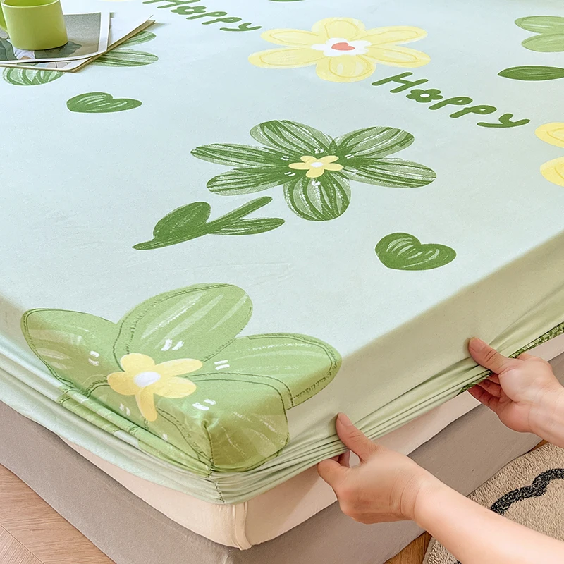 Pastel Mint Green Floral Bedsheet Only-Kawaii Dream
